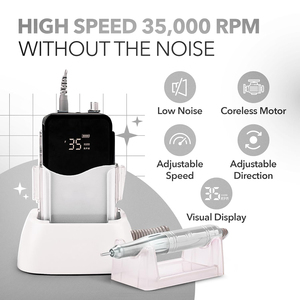 2026 New Ultra Smmoth Brushless Motor Handle Cordless Rechargeable <b>Nail</b> Drill 85w Machine - Product Image 2
