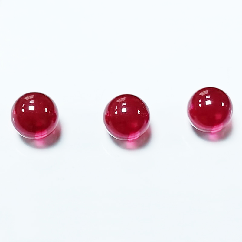 Harga grosir Ruby bola 3mm 4mm 5mm 6mm sintetis Korundum mutiara Ruby Bead 5 # merah longgar batu permata Ruby bola