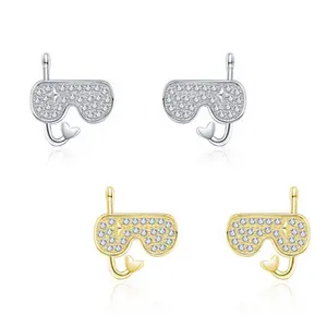 Kustom mode perhiasan anak lucu anting kecil 18k baru 925 perak desainer mewah geometris anting unik untuk wanita