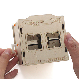 Kit de modelo de mostrador de madera, juguete educativo de montaje manual para el aprendizaje de ciencias, diseño de forma geométrica de 4 a 6 años - Product Image 3