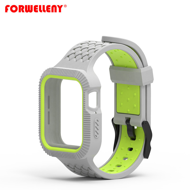 Para Apple watch 4/5 Correa iwatch correa de silicona reloj de Apple dos de color integrado Correa caso 40mm 44mm