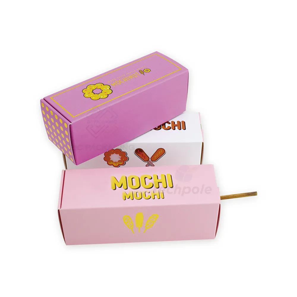 Fornitore di produttori di Design gratuito scatola di Mochinut pieghevole ciambella 2 3 4 e 5 pezzi di scatole di Corndog