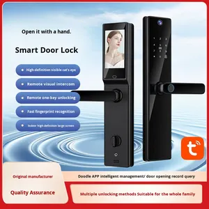 <span class=keywords><strong>Cerradura</strong></span> Inteligente <span class=keywords><strong>con</strong></span> Huella Dactilar de Venta Directa de Fábrica, <span class=keywords><strong>Apertura</strong></span> <span class=keywords><strong>con</strong></span> una Mano, Mirilla <span class=keywords><strong>con</strong></span> Intercomunicador Visual, Contraseña Tuya, Control por Móvil - Product Image 2