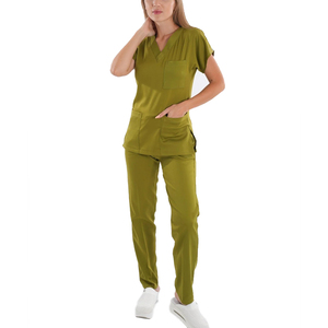 Ensemble de blouses en coton tricoté, infroissable, séchage rapide, design pliable, idéal pour les postes de travail à rotation, les conférences ou les interventions d'urgence, thé - Product Image 1