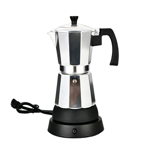 Cafetera Eléctrica Italiana Clásica de Aluminio Plateado, 220V y 110V, 6 Tazas, Cafetera Espresso y Mocha Portátil / Cafetera Moka Eléctrica - Product Image 5