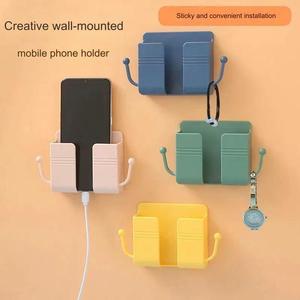 Soporte de pared autoadhesivo para teléfono, caja de almacenamiento con carga, organizador sin perforaciones para dormitorio, baño y oficina - Product Image 5