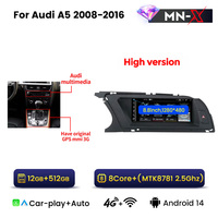 MEKEDE MNX Android 14 1920*720 resolusi Radio mobil navigasi GPS layar sentuh untuk Audi A5 2008-2016 Car-play Auto