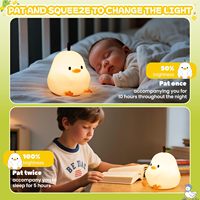 GOLMORE2 Lampe de nuit LED en silicone à intensité variable rechargeable 7 couleurs Lampe de chambre d'enfant pour bébé à contrôle tactile Lampe Squishy Cute Duck