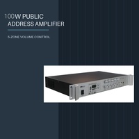 Amplificateur PA 1,5U pour montage en rack, pour écoles et audio commercial, 100W, USB, SD, MP3, cinq zones, 70V, 110V, 4-16 ohms