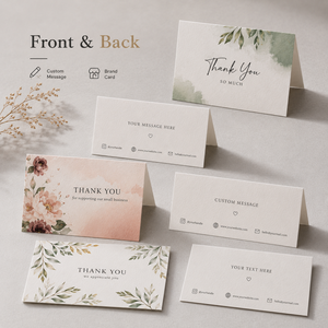 Cartes de remerciement personnalisées en aquarelle, design botanique et floral DIY, pour l'appréciation des commandes et la promotion de la marque - Product Image 6