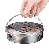Plateau rond en acier inoxydable pour spirale anti-moustiques, porte-encens, couvercle de sécurité, plaque anti-moustiques, encens répulsif, intérieur et extérieur