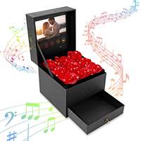 Boîte à cartes de vœux vidéo personnalisée avec écran LCD HD de 7 pouces, boîte à bijoux avec fleurs de rose, boîte cadeau pour mariage, Saint-Valentin, lecteur MP4