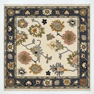 Luxury Hand Knotted Beige Wool Oushak Rug <b>Turkish</b> Knot Area <b>Carpet</b> for Living Room Bedroom Dining Room Custom Size Timeless Home - Product Image 5