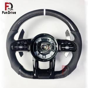 Accessoires de mise à niveau pour voitures <span class=keywords><strong>Mercedes</strong></span> Benz AMG <span class=keywords><strong>CLK</strong></span> W209 Classe A W177 A200 Classe V W447 GLC X253 300 63s Volant en fibre de carbone - Product Image 1