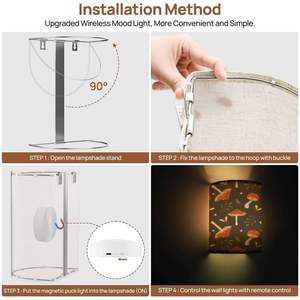 Ensemble d'appliques murales de conception de champignon sur le thème de l'automne de deux luminosité réglable pour une utilisation intérieure en stock - Product Image 5