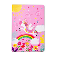 Carnet à fermeture magnétique A5 avec papier épais-96 feuilles Design plat pour planificateur d'étude scolaire