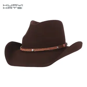 Herren Wolle Cowboyhut Handgemachte Cowboyhut mit breiter Krempe Sombrero Mexican Jazz Hat