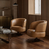 [En stock] Petit canapé, fauteuil pivotant à dossier rembourré, chaise individuelle pour bureau et salon, confortable pour une longue assise sans fatigue, léger