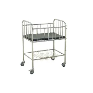 Factory Wholesale price hospital baby cot Baby Crib made of stainless steel for hospital