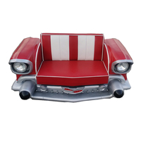 Sofá Industrial Retro con Forma de Coche Clásico Vintage en Color Rojo para Cafetería, Bar, Hogar o Negocio