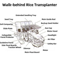 Semoir manuel pour rizières, transplanteur de riz portatif, machine à planter à 4, 6 ou 8 rangs avec espacement réglable pour petites exploitations agricoles