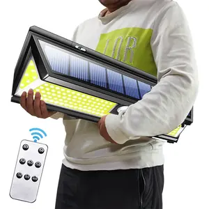 遥控太阳能灯户外壁灯运动传感器路灯发光二极管内置电池供电阳光防水IP67