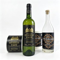 Etiquetas de Papel Kraft Impermeables y Resistentes a los Arañazos de Alta Gama, Autoadhesivas, con Grabado Personalizado para Botellas de Whisky, Café y Vino