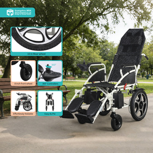 MDKハイバック電動リクライニング車椅子折りたたみ式携帯用電動モビリティスクーター金属フレーム高齢者向け1年保証 - Product Image 1