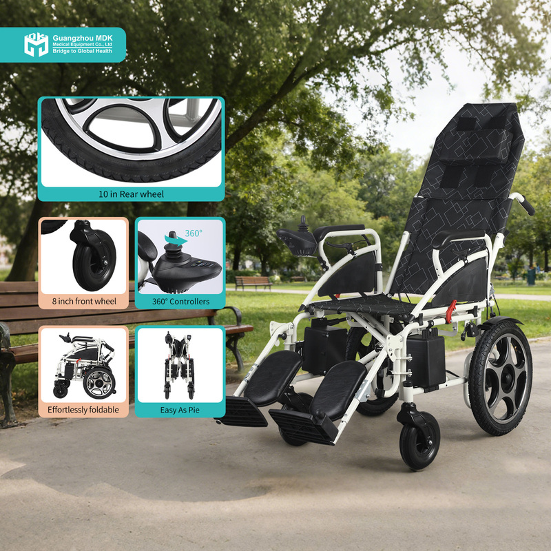 Foldable Electric Wheelchair Removable Battery Swing