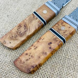 Couteau de chasse TL03SX artisanal en acier Damas, lame fixe G10, couteau de survie, couteau de défense personnelle, manche en bois, fourreau en bois - Product Image 5