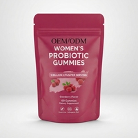 Gommes probiotiques pour femmes 5 milliards d'UFC - Saveur canneberge - OEM ODM Marque privée - Sans gluten Cétogène Soutien de l'équilibre du pH