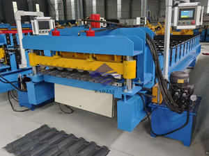 1200mm <b>Metal</b> Roofing Roll Forming Glazed <b>Tile</b> Machinery Core Components Incl. Motor Bearing Gear with Wide Feeding Width - Product Image 2