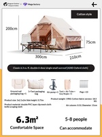 Carpa Inflable para Acampar al Aire Libre Pengyuan, 6.3 Metros Cuadrados, 3000MM, Impermeable, Doble Capa, Resistente a la Lluvia, Cálida y Gruesa