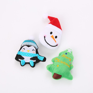 Wholesale 3pcs Eco-Friendly Cute Christmas <b>Cat</b> <b>Toys</b> Set Catnip Penguin Snowman Tree Design Plush Biting Chewing <b>Interactive</b> - Product Image 4