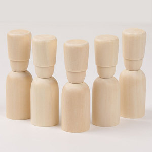 Figura de madera de color natural, 27x85mm, muñeco pintado DIY, adorno decorativo para niños, manualidades. - Product Image 1