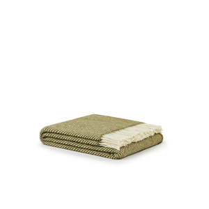 LANEROSSI - ผ้าห่มลายเฮอร์ริงโบน ISEO ขนาด 130x170 ซม. สีเขียว - Product Image 1