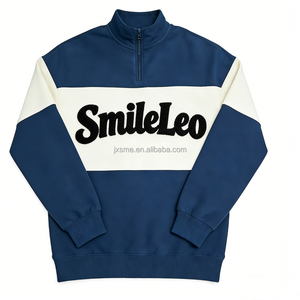 OEM Custom 100% Cotton Color Block Pullover <strong>Jumper</strong> 1/4 <strong>Quarter</strong> Half <strong>Zip</strong> Sweatshirt for Men - Product Image 2
