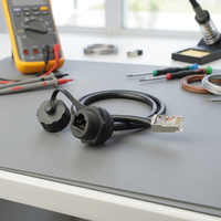 Connecteur de câble étanche IP68 LSHITECH 0,1-1m Cat5/Cat6/8p8c, fiche aviation blindée en cuivre et nylon, connecteur Ethernet mâle/femelle