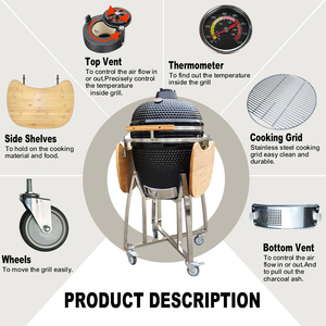 Parrilla de Carbón Cerámica Auplex KAMADO de 21 Pulgadas, <span class=keywords><strong>Cocina</strong></span> Exterior <span class=keywords><strong>para</strong></span> Asados al Aire Libre - Product Image 5