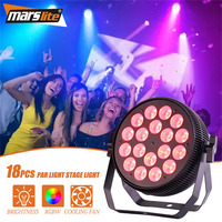 Marslite 18 projecteurs LED PAR RGBW 4-en-1 18x10W, éclairage de scène avec contrôle DMX512, IP33 pour DJ et discothèque