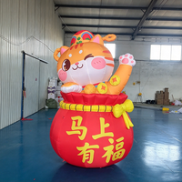 Mascotte gonflable personnalisée Chat Maneki Neko porte-bonheur dans un sac Fu, en tissu Oxford, pour la décoration d'ouverture de magasin