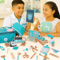 Ensemble de jeu de docteur pour enfants de 37 pièces, jouets médicaux en bois, jouet de docteur, ensemble de jeu éducatif de rôle pour enfants d'âge préscolaire, OEM ODM