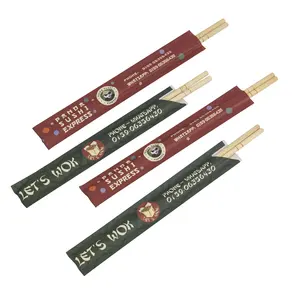 Bamboo Chopsticks Custom Logo Printed Eco Friendly 100% Natural Individual Package Disposable Chopsticks For Restaurant