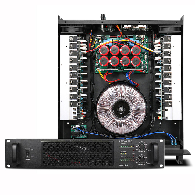 Hot Sell 2U 2*650W Professional Power Amplifier 2 Channel Class AB Stereo Lowcut Powerful Subwoofer Pro Sound Amplifier