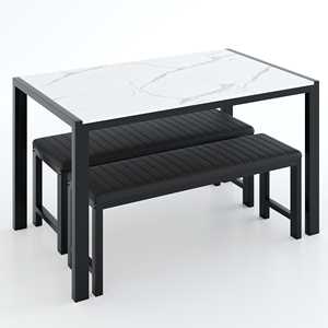 Juego de comedor de 3 piezas de <span class=keywords><strong>alta</strong></span> calidad, mesa de cocina de desayuno moderna y Banco tapizado <span class=keywords><strong>para</strong></span> muebles de comedor - Product Image 2