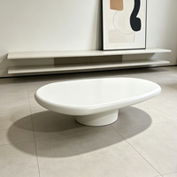 Table basse ovale de style nordique blanc, simple, durable, moderne et luxueuse pour salon