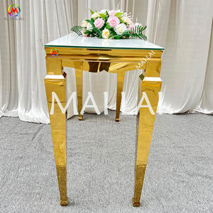 Tables <span class=keywords><strong>de</strong></span> bar à pieds hauts en acier inoxydable doré <span class=keywords><strong>de</strong></span> luxe pour banquets, événements et locations - Product Image 2