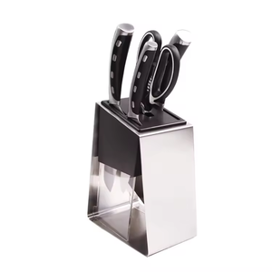 Everwealth thép không gỉ 430 + ABS đen xử lý butcher dao khối thiết lập và kéo với Dao Chủ - Product Image 1