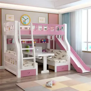 Прямые поставки с фабрики, детская кровать брендовый деревянный стеллаж для детей двойной колесико двухъярусная кровать с ящиками Oem сервис
