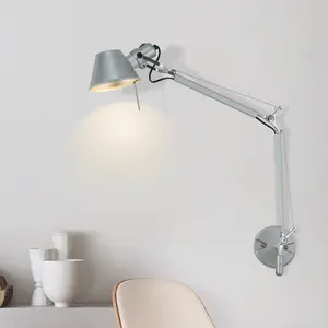 Lampu Dinding Swing Arm dapat diputar, industri kreatif kamar tidur ruang tamu lampu dinding LED braket lampu tempat lilin